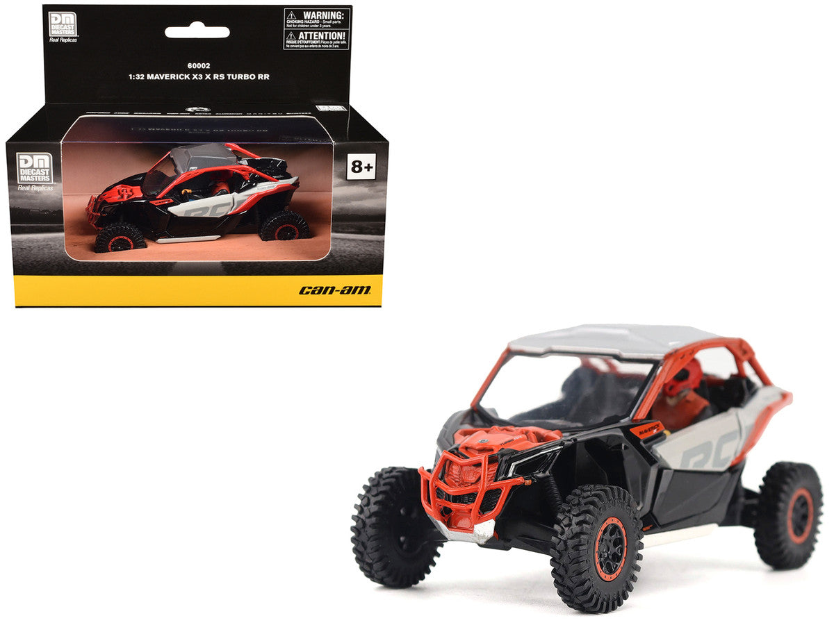 Can-Am Maverick X3 X RS Turbo RR Chalk Gray and Magma Red with Driver Figure 1/32 Diecast Model by BRP Models BRP Models