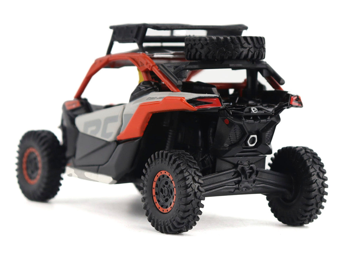 Can-Am Maverick X3 X RS Turbo RR Sand Version Chalk Gray and Magma Red with Driver Figure 1/32 Diecast Model by BRP Models BRP Models