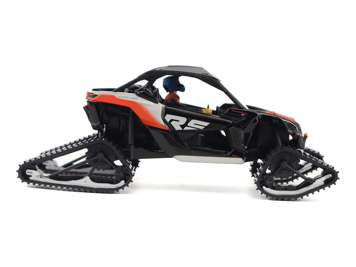 Can-Am Maverick X3 X RS Turbo RR Winter Version Chalk Gray and Magma Red with Driver Figure 1/32 Diecast Model by BRP Models BRP Models