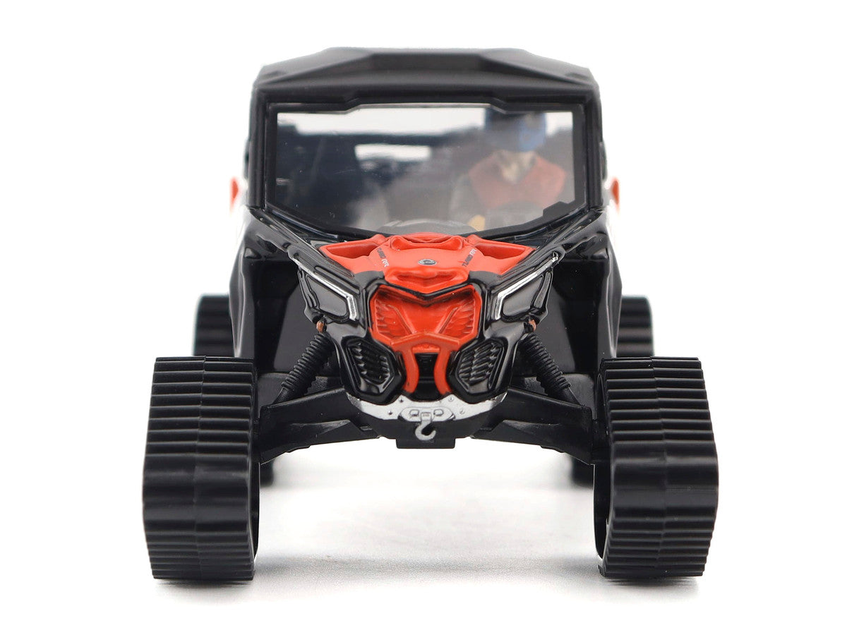 Can-Am Maverick X3 X RS Turbo RR Winter Version Chalk Gray and Magma Red with Driver Figure 1/32 Diecast Model by BRP Models BRP Models