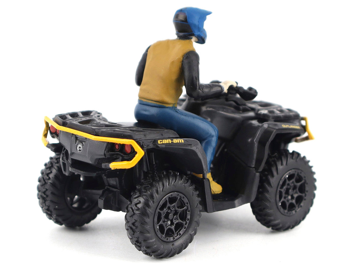 Can-Am Outlander XT-P 1000R ATV Iron Gray and Neo Yellow with Driver Figure 1/32 Diecast Model by BRP Models BRP Models