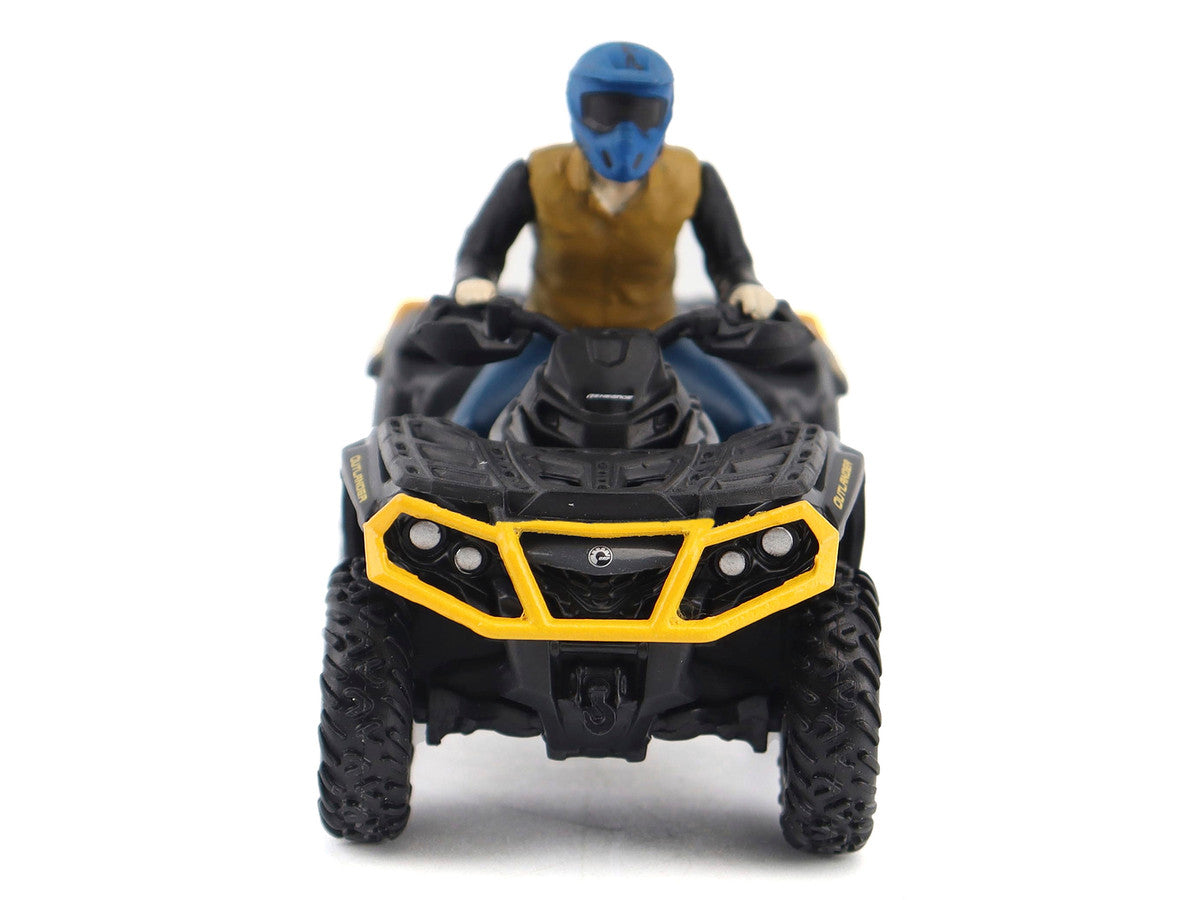 Can-Am Outlander XT-P 1000R ATV Iron Gray and Neo Yellow with Driver Figure 1/32 Diecast Model by BRP Models BRP Models