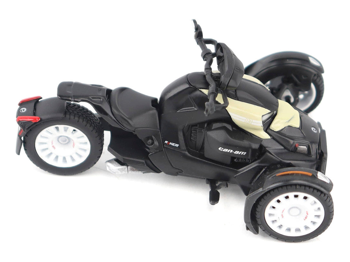 Can-Am Ryker Rally 3-Wheel Motorcycle Sand Storm and Black 1/32 Diecast Model by BRP Models BRP Models