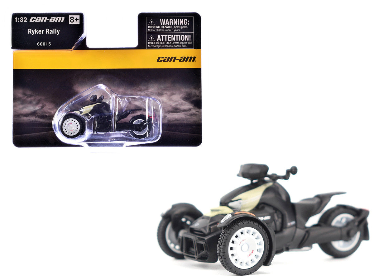 Can-Am Ryker Rally 3-Wheel Motorcycle Sand Storm and Black 1/32 Diecast Model by BRP Models BRP Models