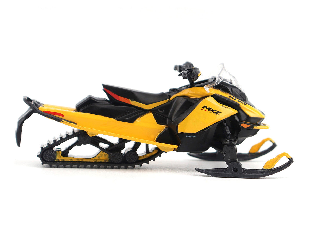 Ski-Doo MXZ Blizzard (Trail Segment) Neo Yellow and Ski-Doo MXZ 120cc (Kid's Model) Neo Yellow Set of 2 Snowmobiles 1/32 Diecast Models by BRP Models-3