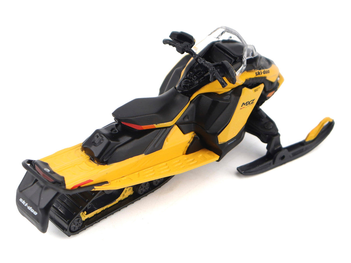 Ski-Doo MXZ Blizzard (Trail Segment) Neo Yellow and Ski-Doo MXZ 120cc (Kid's Model) Neo Yellow Set of 2 Snowmobiles 1/32 Diecast Models by BRP Models-4