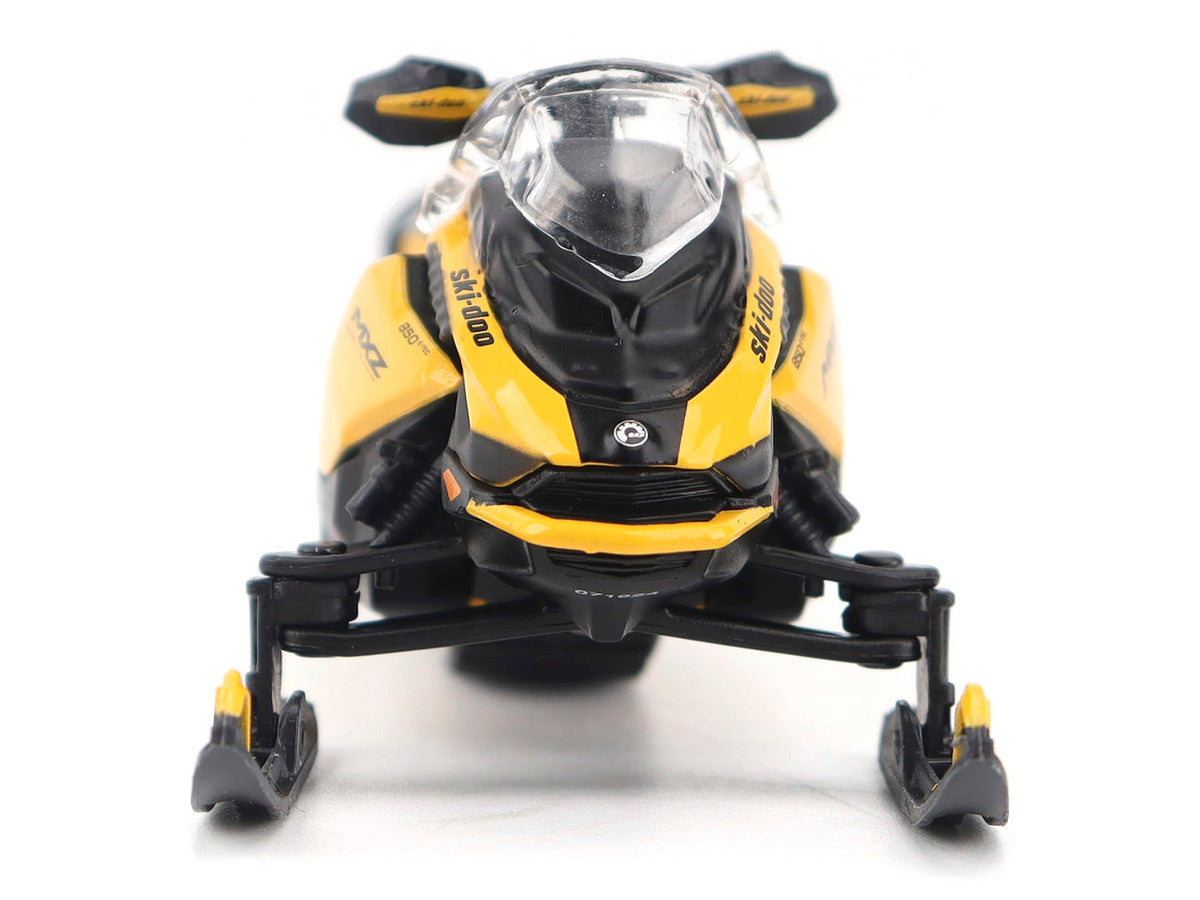 Ski-Doo MXZ Blizzard (Trail Segment) Neo Yellow and Ski-Doo MXZ 120cc (Kid's Model) Neo Yellow Set of 2 Snowmobiles 1/32 Diecast Models by BRP Models-1
