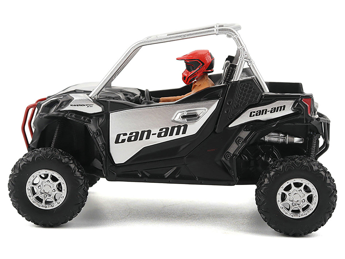 Can-Am Maverick Sport XXC 1000R Silver Metallic and Black with Driver Figure 1/32 Diecast Model by BRP Models BRP Models