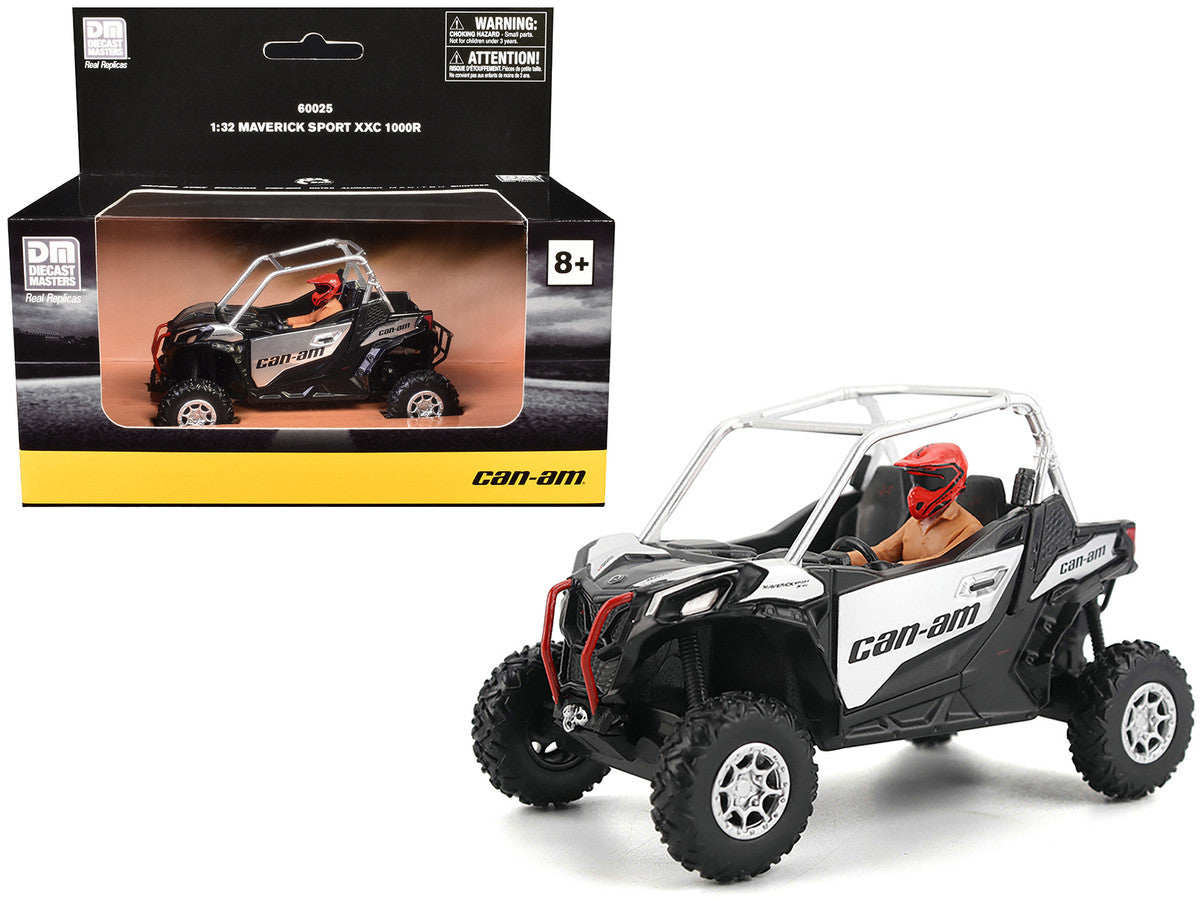 Can-Am Maverick Sport XXC 1000R Silver Metallic and Black with Driver Figure 1/32 Diecast Model by BRP Models BRP Models