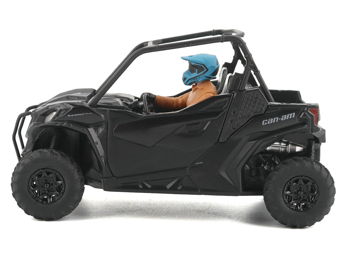 Can-Am Maverick Trail DPS 1000 Matt Black with Driver Figure 1/32 Diecast Model by BRP Models BRP Models