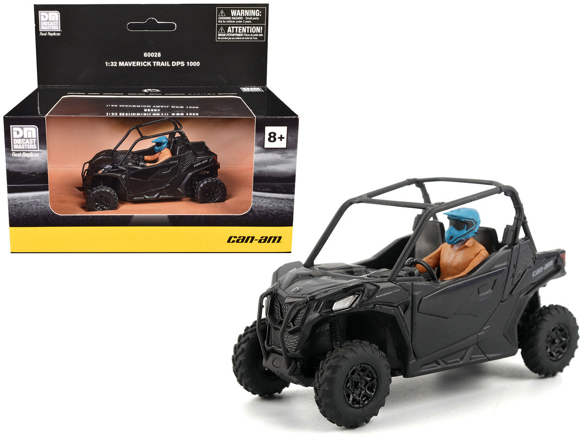 Can-Am Maverick Trail DPS 1000 Matt Black with Driver Figure 1/32 Diecast Model by BRP Models BRP Models