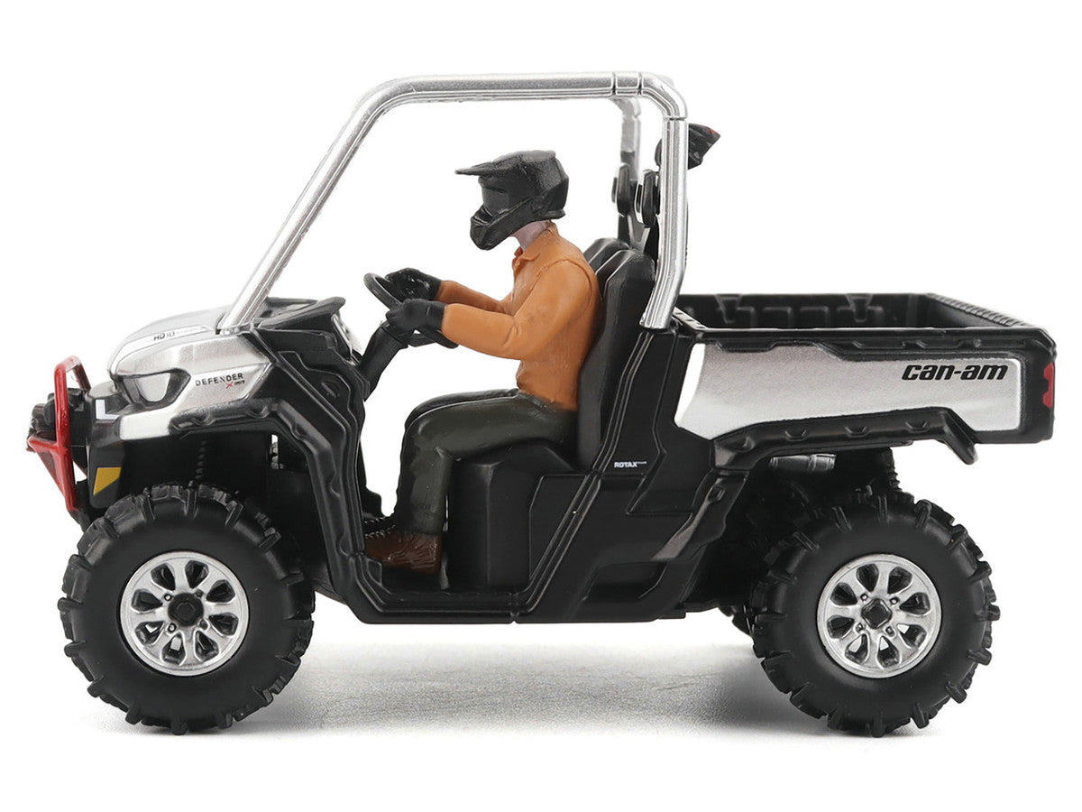 Can-Am Defender XMR Silver Metallic and Black with Driver Figure 1/32 Diecast Model by BRP Models-2