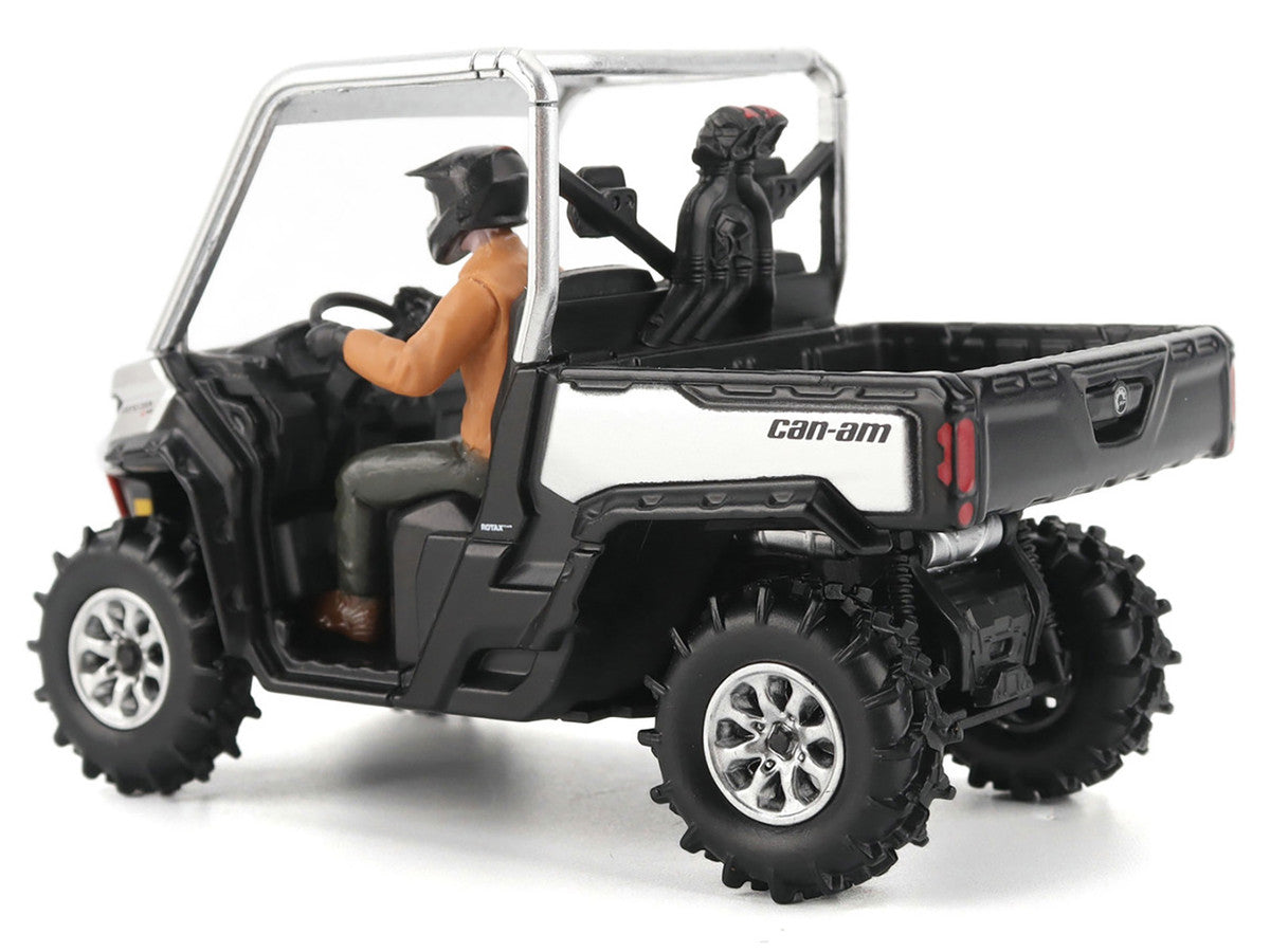 Can-Am Defender XMR Silver Metallic and Black with Driver Figure 1/32 Diecast Model by BRP Models-0