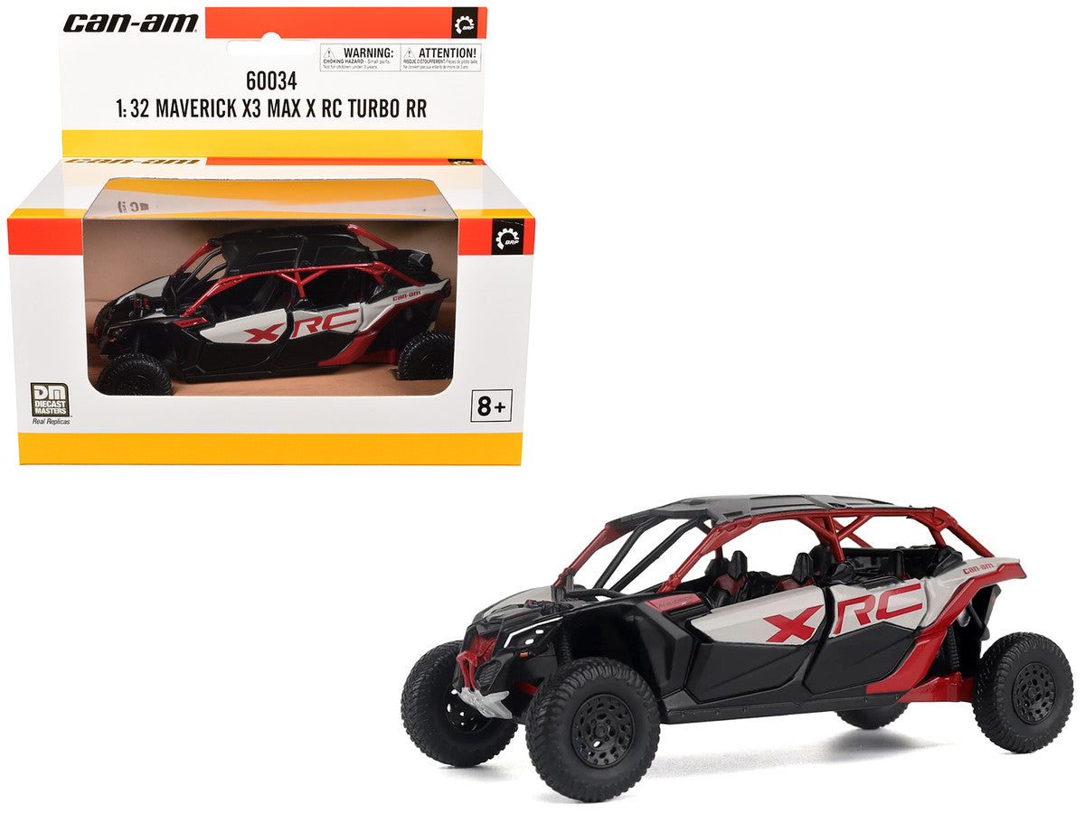 Can-Am Maverick X3 MAX X RC Turbo RR Gray and Red 1/32 Diecast Model by BRP Models BRP Models