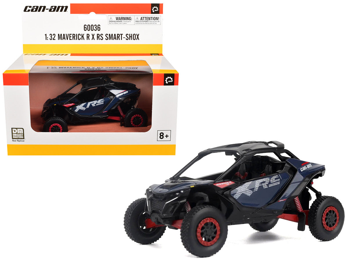Can-Am Maverick R X RS with Smart-Shox Dark Blue and Red 1/32 Diecast Model by BRP Models BRP Models