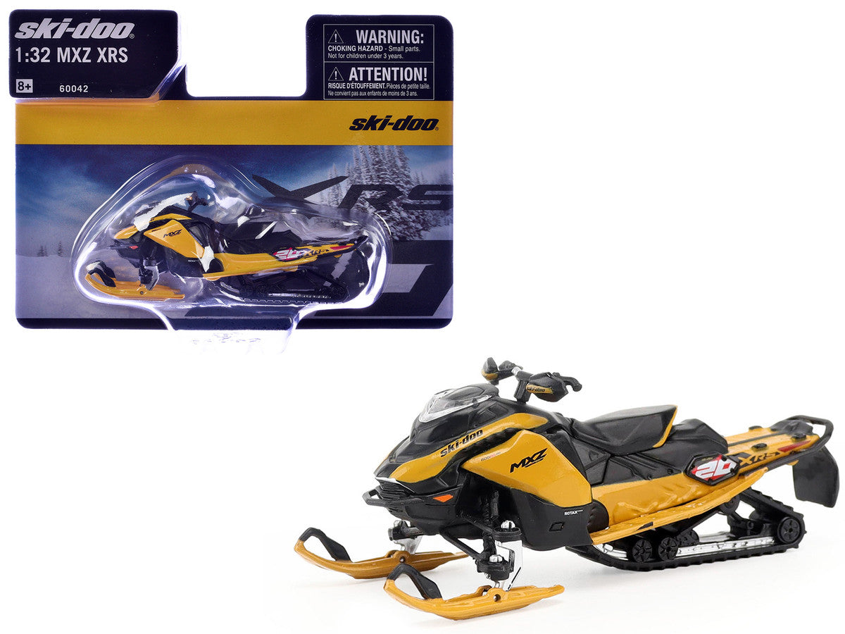 Ski-Doo MXZ XRS 20th Anniversary Snowmobile Yellow 1/32 Die Cast Model by BRP Models BRP Models