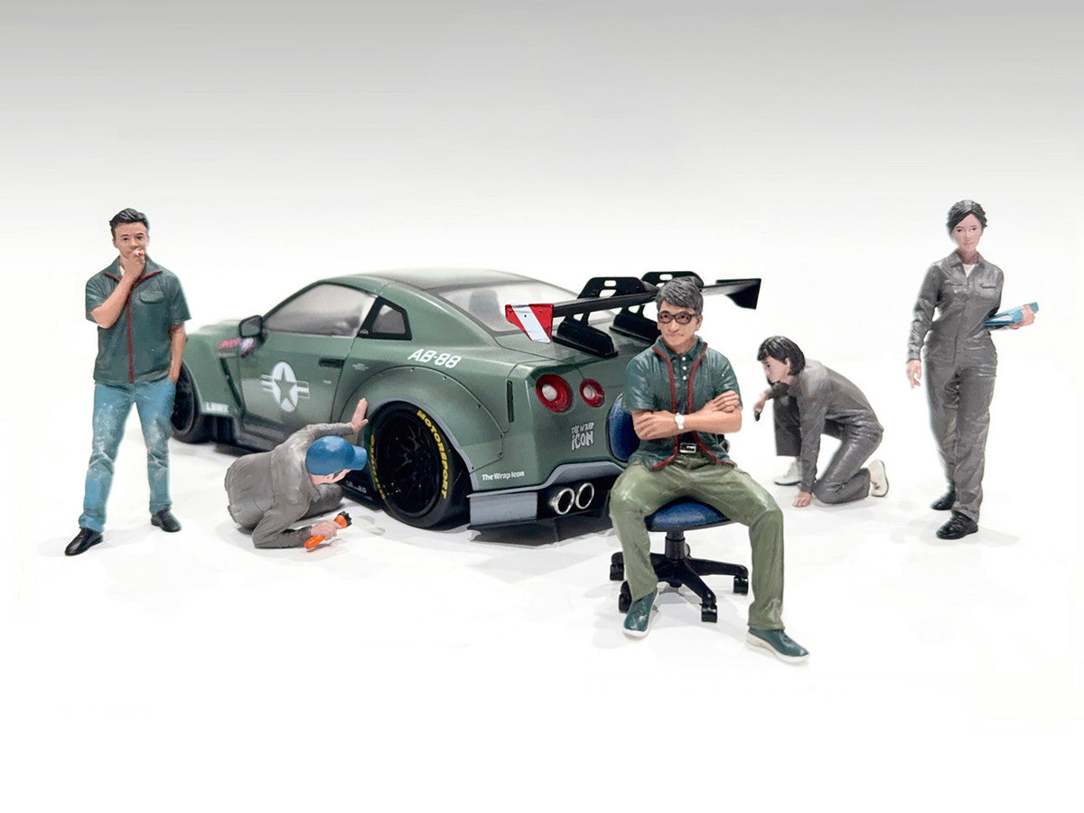 "Top Tuners" 5 piece Figure Set "Premium" Series for 1/18 Scale Models by American Diorama American Diorama