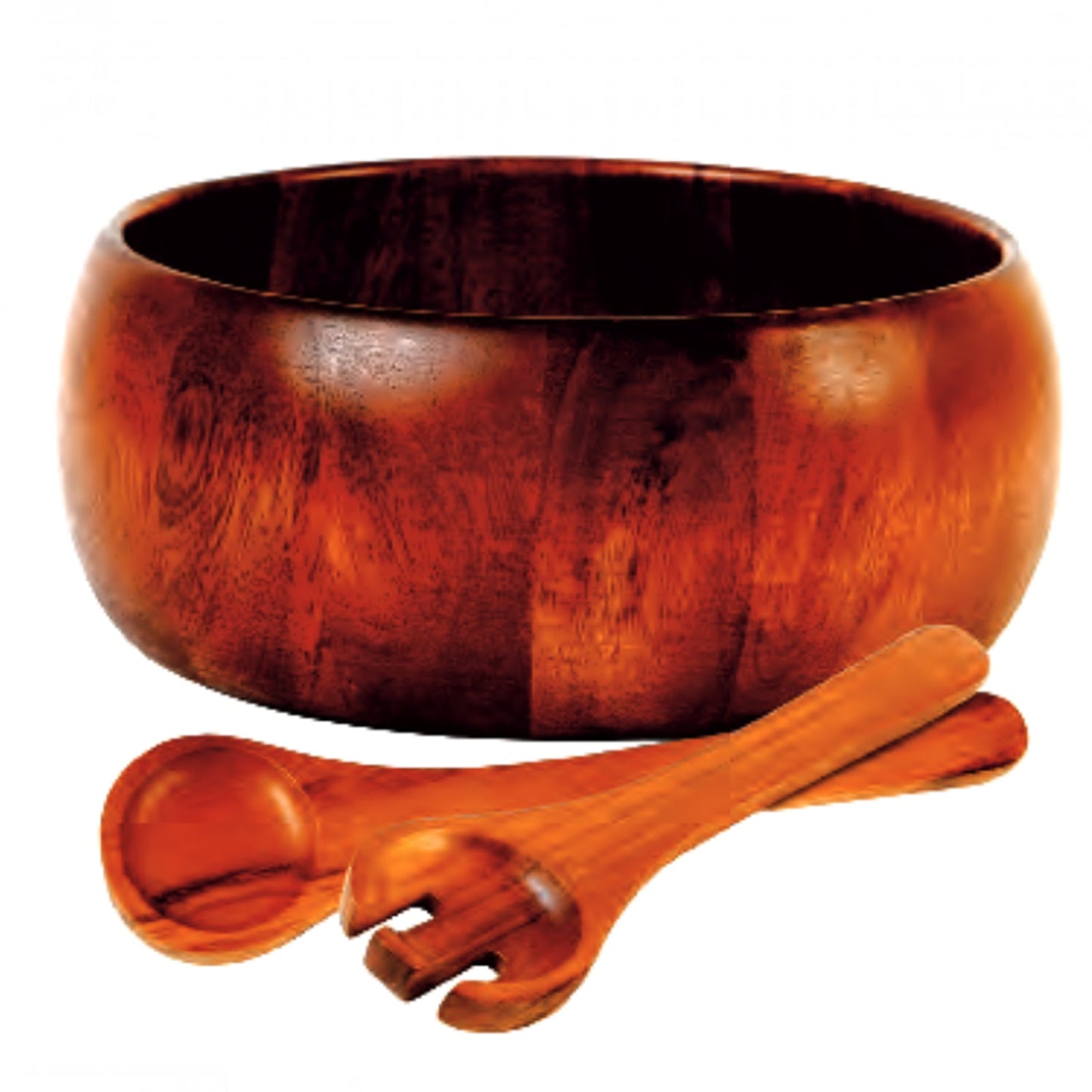Gibson Home Laroda 3-Piece Salad Bowl Set, Brown Wood W2B