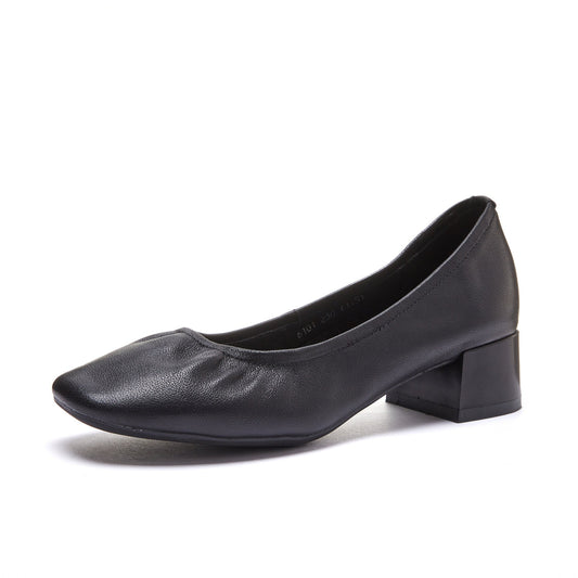 Shallow Mouth Thick Heel Shoes Women LadyShow.Store