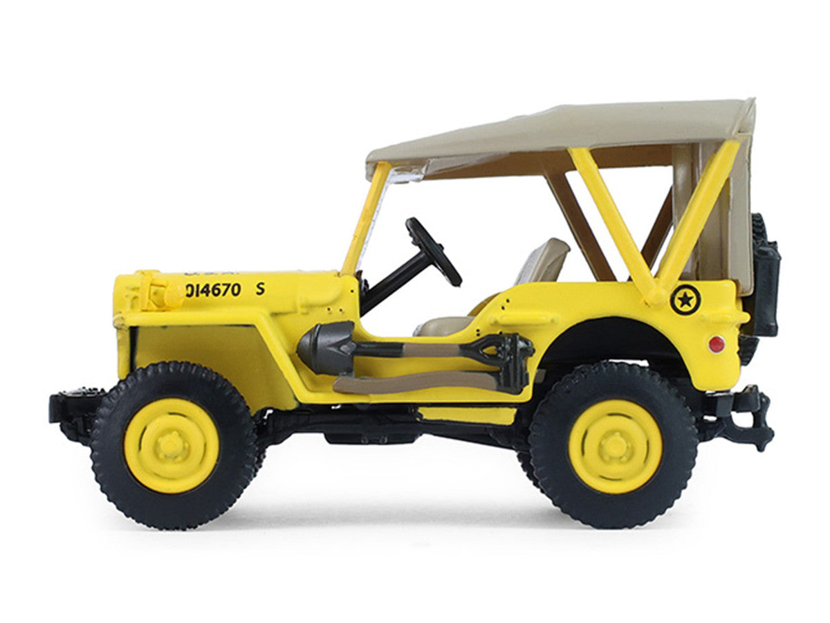 1942 Willys MB Jeep "Control Jeep - U.S. Army Air Forces" Yellow with Beige Top "Battalion 64" Series 6 1/64 Diecast Model Car by Greenlight Greenlight