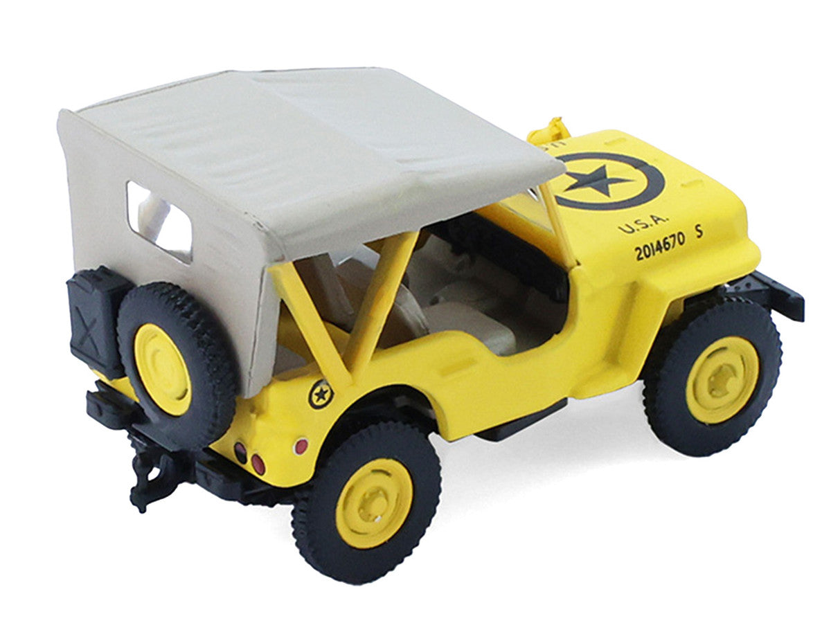 1942 Willys MB Jeep "Control Jeep - U.S. Army Air Forces" Yellow with Beige Top "Battalion 64" Series 6 1/64 Diecast Model Car by Greenlight Greenlight