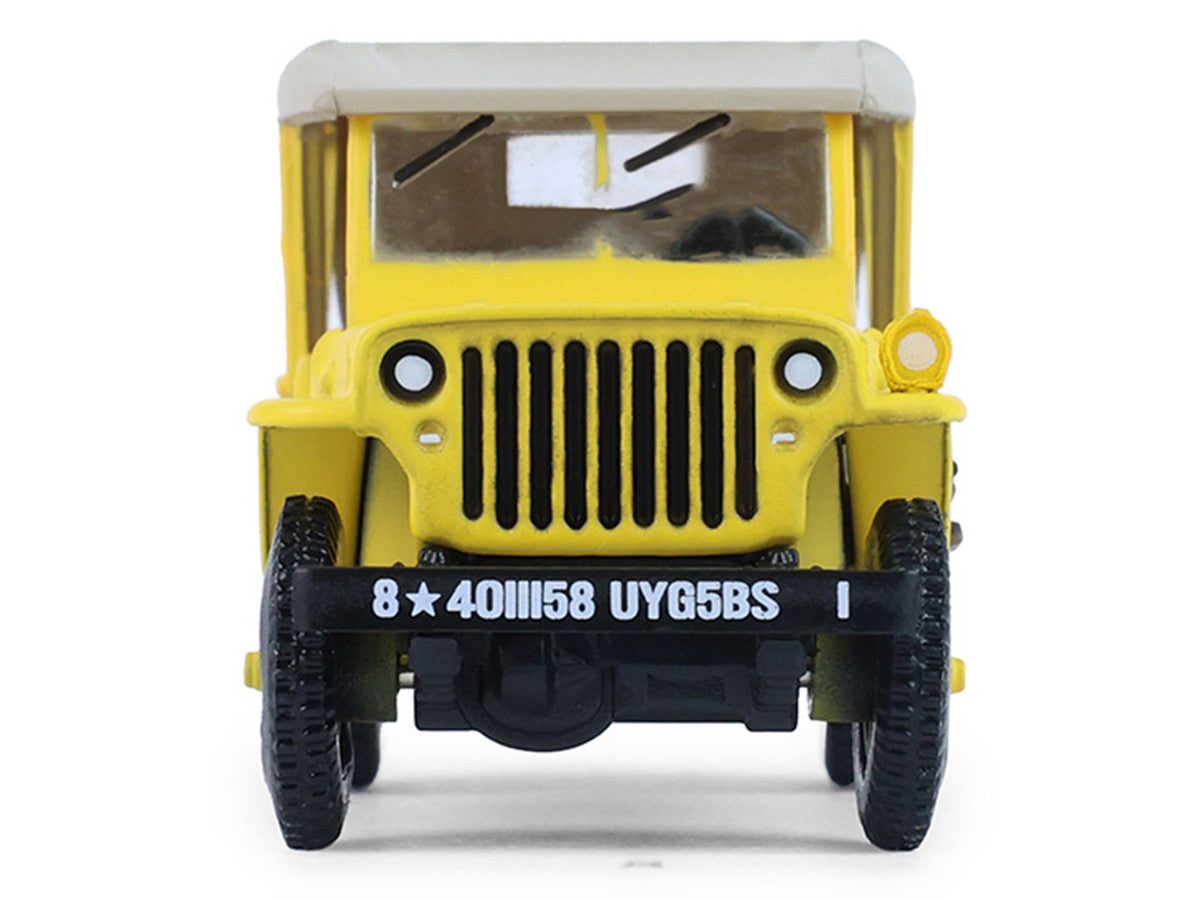 1942 Willys MB Jeep "Control Jeep - U.S. Army Air Forces" Yellow with Beige Top "Battalion 64" Series 6 1/64 Diecast Model Car by Greenlight Greenlight