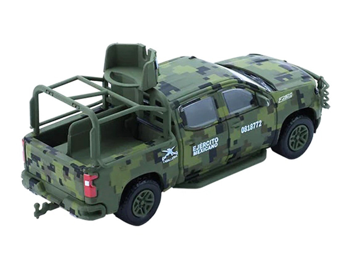 2021 Chevrolet Silverado LT Trail Boss Z71 Truck "Mexican Military" Green Digital Camouflage "Battalion 64" Series 6 1/64 Diecast Model Car by Greenlight Greenlight
