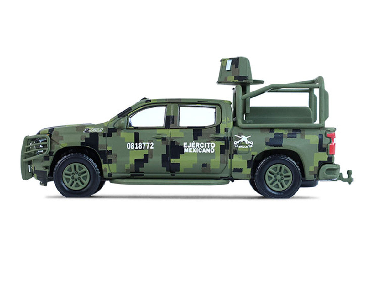 2021 Chevrolet Silverado LT Trail Boss Z71 Truck "Mexican Military" Green Digital Camouflage "Battalion 64" Series 6 1/64 Diecast Model Car by Greenlight Greenlight