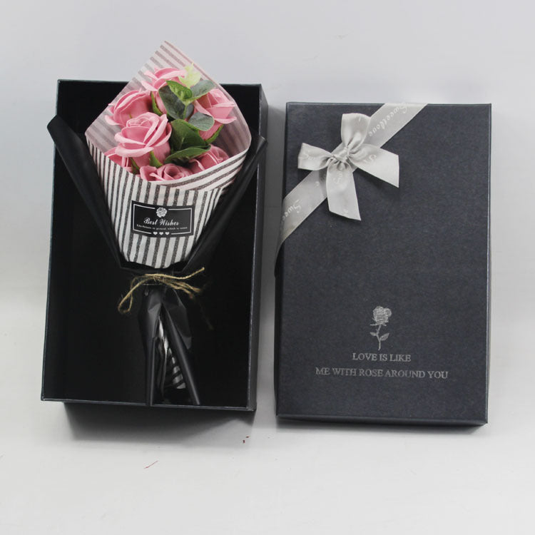 Soap Flower Bear Gift Box Birthday Gift Mother's Day 7 Carnation Valentine's Day Gift Box CJD