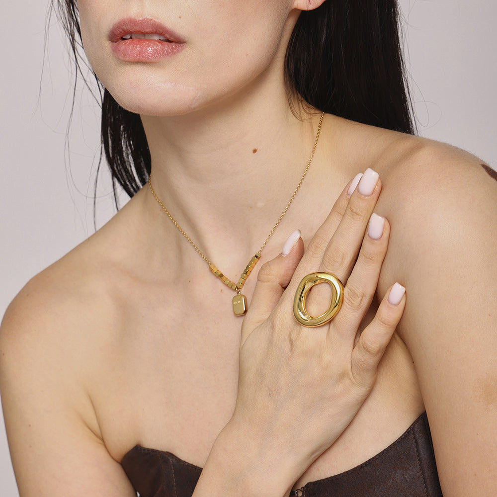 Titanium Steel Minimalist Irregular Fashion All-Match Ring LadyShow.Store