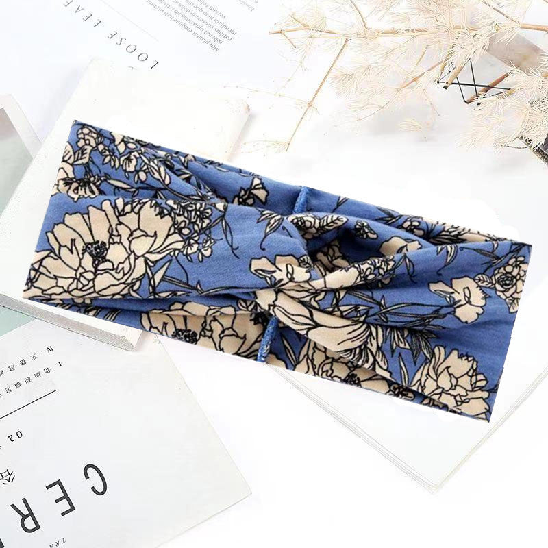 Sweat-absorbent And Anti-perspirant Bundled Headband With Wide-brimmed Print Headband LadyShow.Store