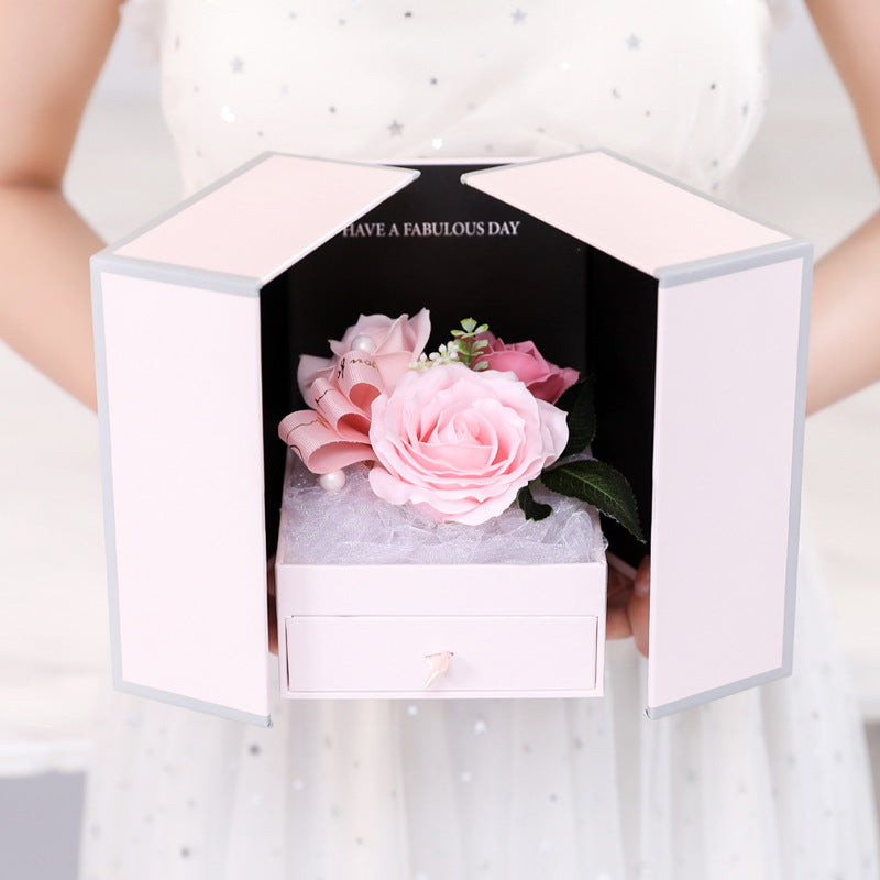 Creative Rose Jewelry Gift Box For Christmas And Valentine's Day CJD