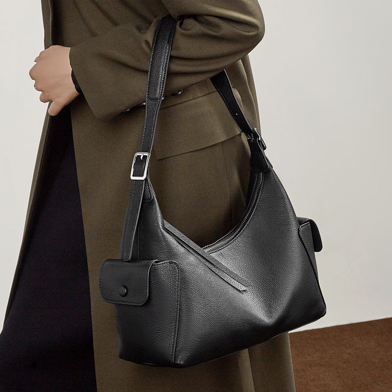 Womens Large-Capacity Casual Leather Shoulder And Crossbody Bag LadyShow.Store