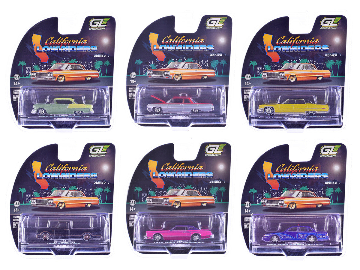 "California Lowriders" Series 7 Set of 6 pieces 1/64 Diecast Model Cars by Greenlight Greenlight