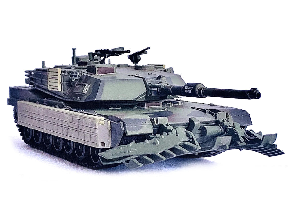 United States M1A1 AIM TUSK (Tank Urban Survival Kit) with Mine Plow (Travel Mode) "United States Marine Corps 8th Tank Battalion II MED Iraq" (2003) Green Camouflage "NEO Dragon Armor" Series 1/72 Plastic Model by Dragon Models Dragon Models