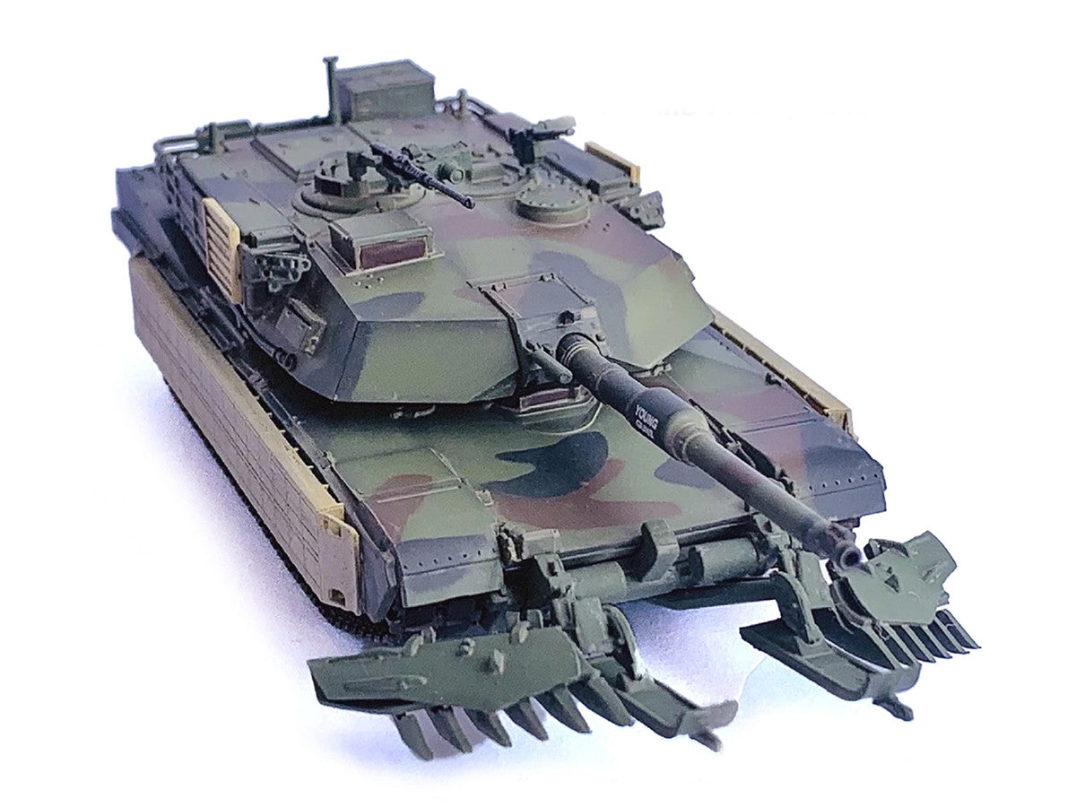 United States M1A1 AIM TUSK (Tank Urban Survival Kit) with Mine Plow (Travel Mode) "United States Marine Corps 8th Tank Battalion II MED Iraq" (2003) Green Camouflage "NEO Dragon Armor" Series 1/72 Plastic Model by Dragon Models Dragon Models