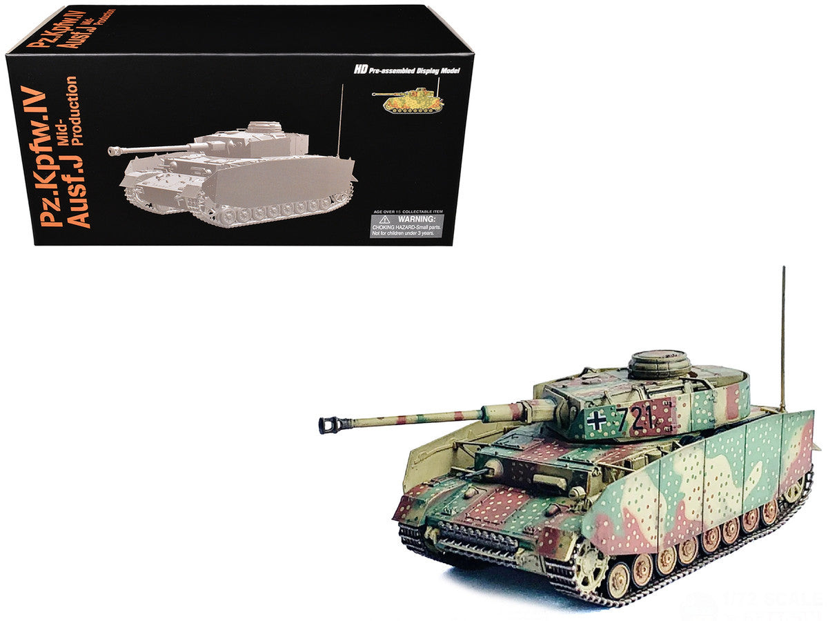Germany Pz.Kpfw.IV Ausf.J Mid Production Tank "#721 Western Front" (1944) "NEO Dragon Armor" Series 1/72 Plastic Model by Dragon Models-0