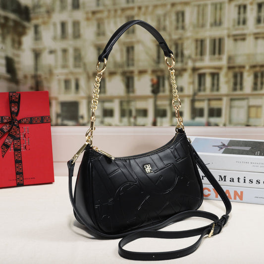 Embossed Letter Underarm Shoulder Crossbody Fashionable Trendy Womens Bag For Stylish Outfits LadyShow.Store