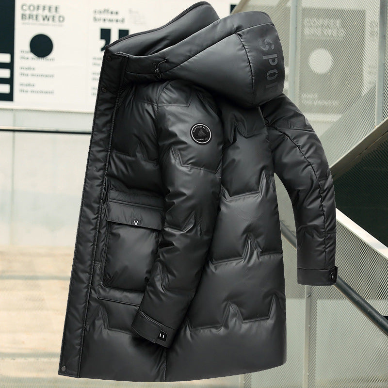 Men's Thickened Simple Hooded Down Jacket Accent Plus