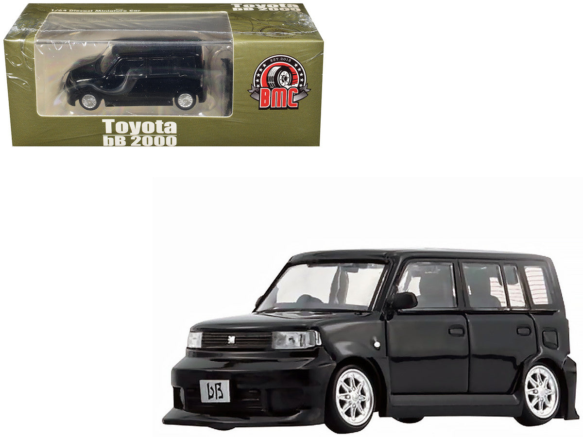Toyota bB 2000 Van Black with Extra Accessories 1/64 Diecast Model Car by BM Creations BM Creations