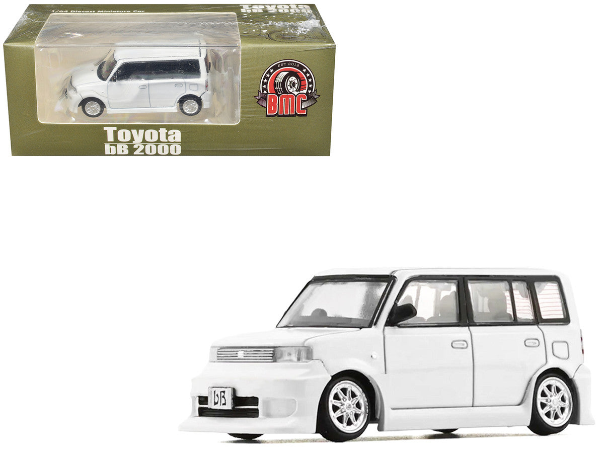 Toyota bB 2000 Van White with Extra Accessories 1/64 Diecast Model Car by BM Creations BM Creations