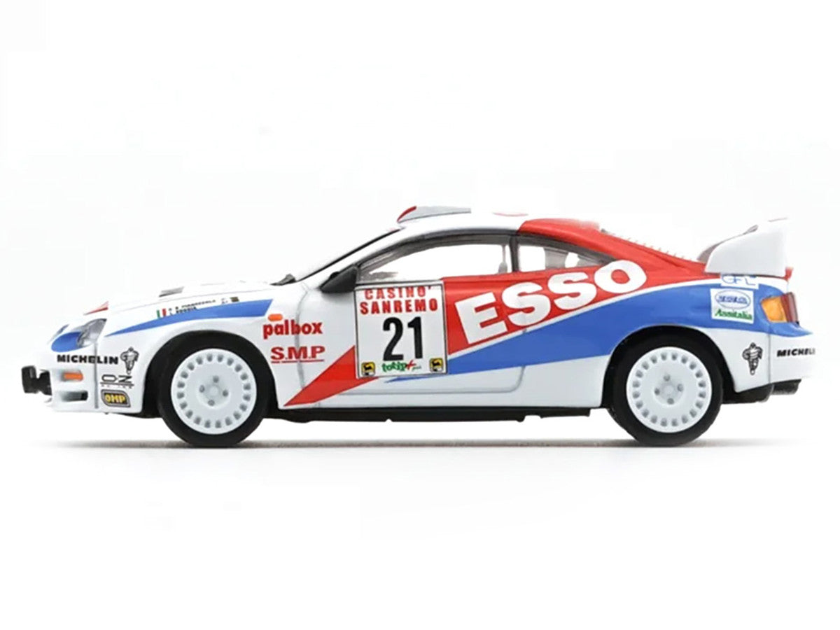 Toyota Celica GT-Four #21 Gilberto Pianezzola - Loris Roggia "Rallye Sanremo - Rallye d'Italia" (1996) with Extra Wheels 1/64 Diecast Model Car by BM Creations BM Creations
