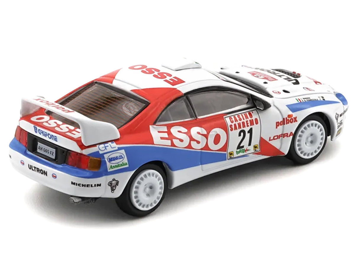 Toyota Celica GT-Four #21 Gilberto Pianezzola - Loris Roggia "Rallye Sanremo - Rallye d'Italia" (1996) with Extra Wheels 1/64 Diecast Model Car by BM Creations BM Creations