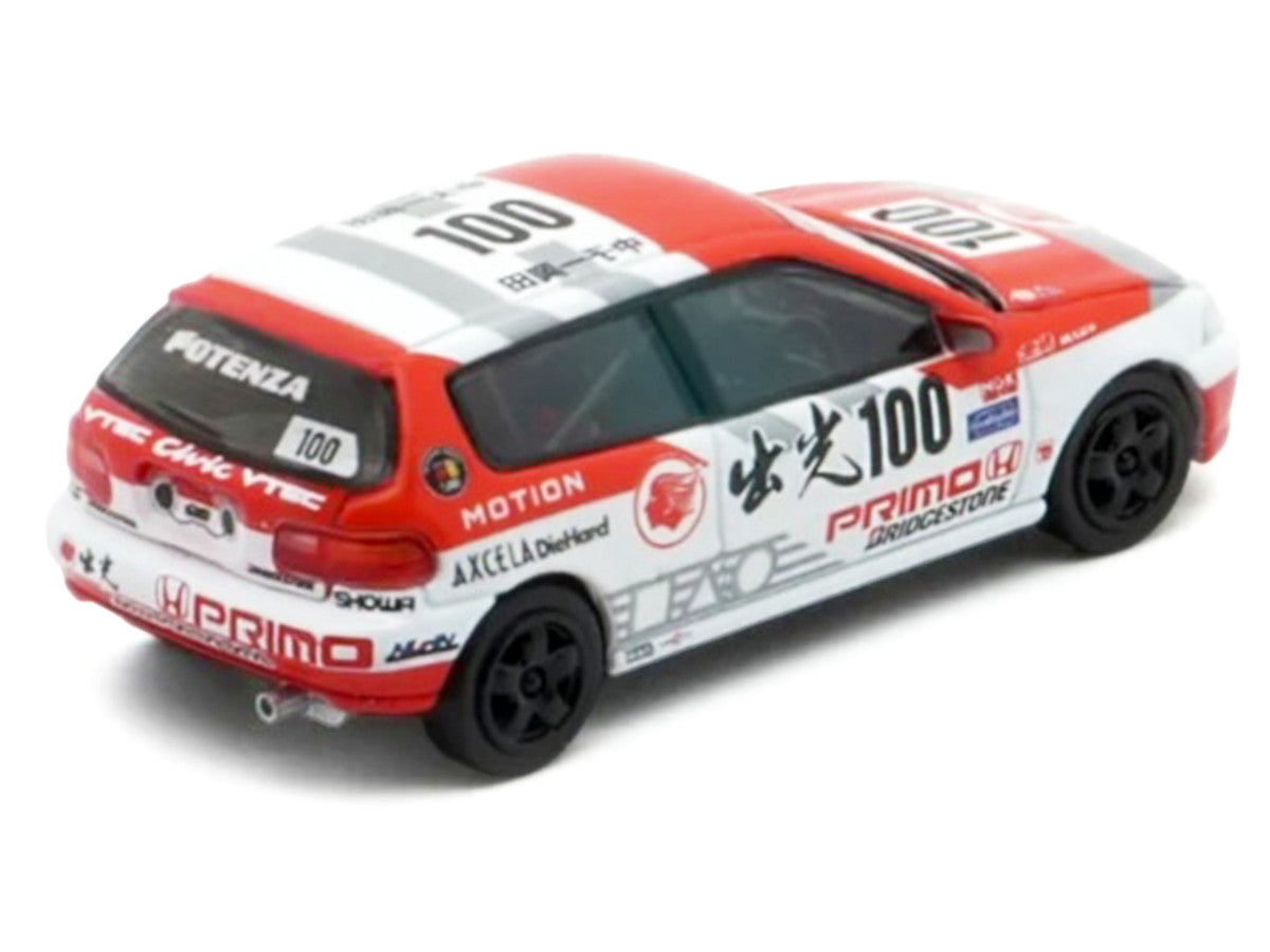 Honda Civic EG6 RHD (Right Hand Drive) #100 Osamu Nakako - Hideki Okada "Mugen Honda" "Japanese Touring Car Championship" (1993) 1/64 Diecast Model Car by BM Creations BM Creations