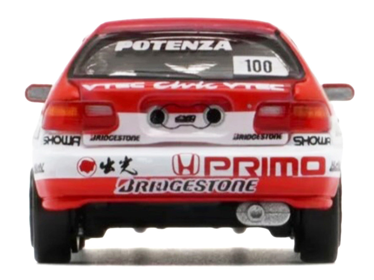 Honda Civic EG6 RHD (Right Hand Drive) #100 Osamu Nakako - Hideki Okada "Mugen Honda" "Japanese Touring Car Championship" (1993) 1/64 Diecast Model Car by BM Creations BM Creations