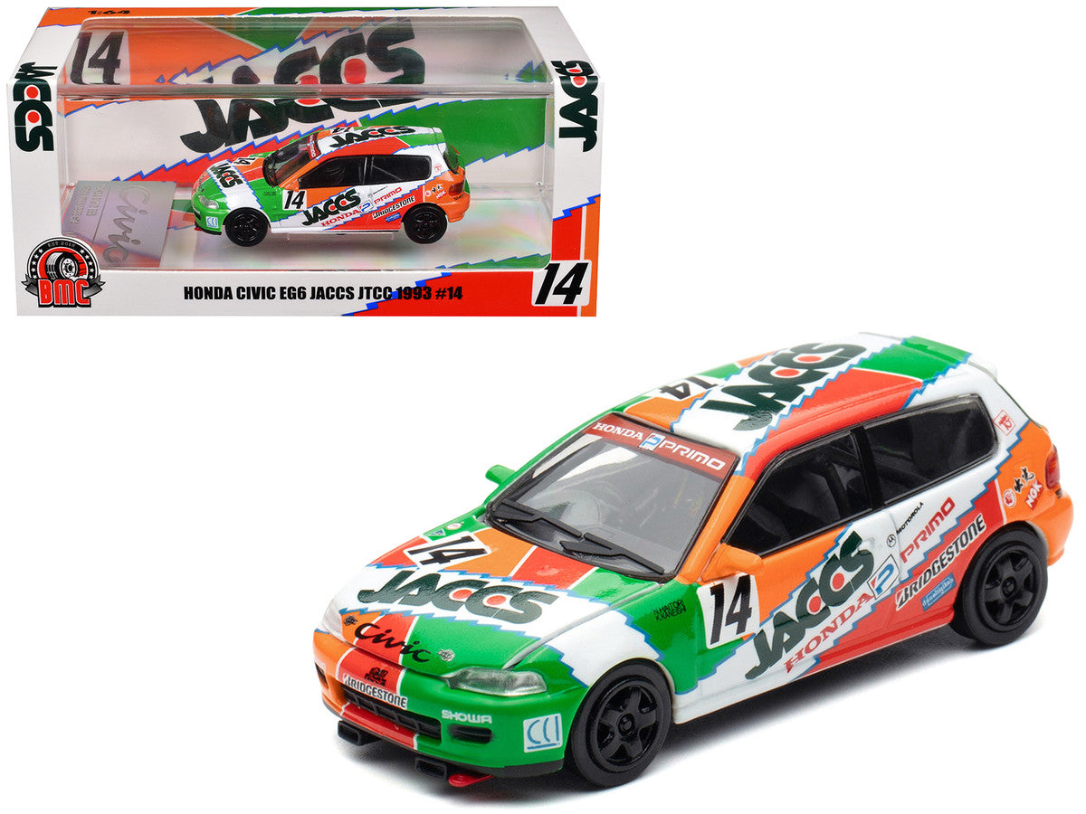 Honda Civic EG6 RHD (Right Hand Drive) #14 JACCS "Japanese Touring Car Championship" (1993) 1/64 Diecast Model Car by BM Creations BM Creations