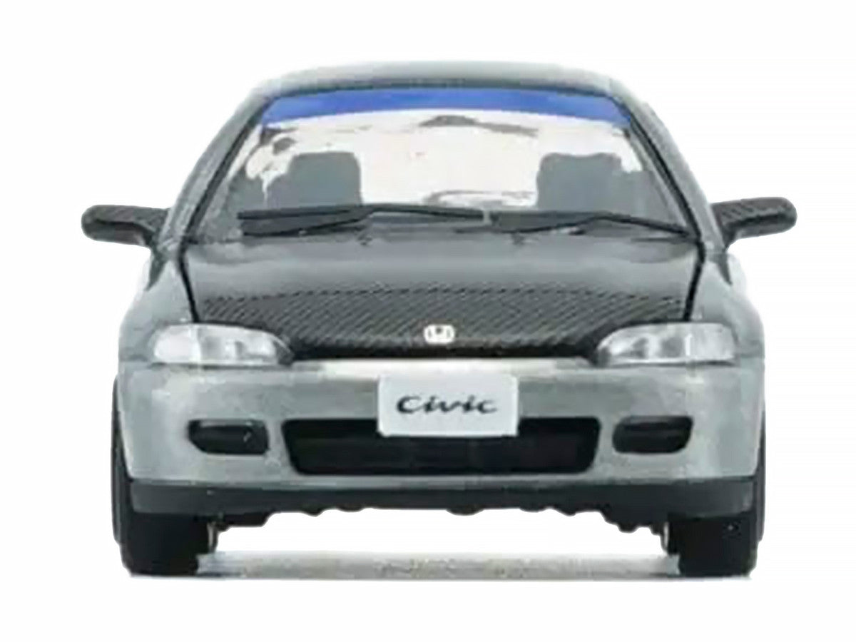 Honda Civic EG6 RHD (Right Hand Drive) Raw Metal with Carbon Hood with Alternates 1/64 Diecast Model Car by BM Creations-2