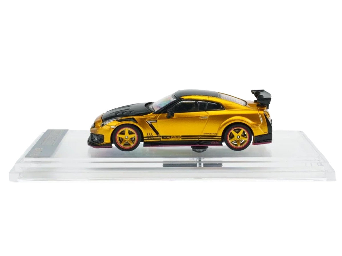 Nissan "Top Secret" GT-R (R35) RHD (Right Hand Drive) Gold Metallic with Carbon Hood and Top "Tokyo Auto Salon 2026" 1/64 Diecast Model Car by BM Creations BM Creations