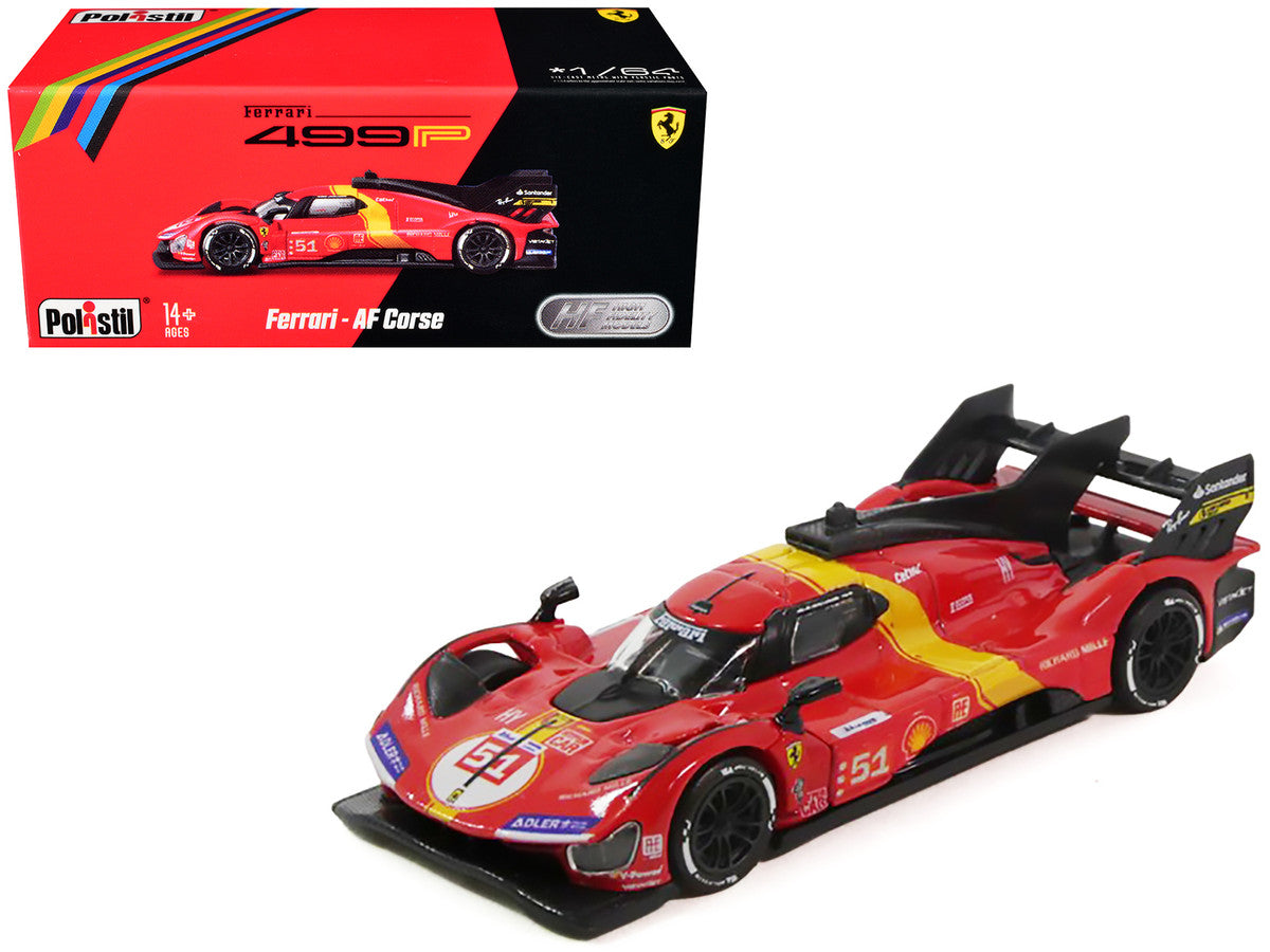 Ferrari 499P #51 James Calado - Antonio Giovinazzi - Alessandro Pier Guidi "Ferrari AF Corse" Winner "24 Hours of Le Mans" (2023) 1/64 Diecast Model Car by Polistil Polistil
