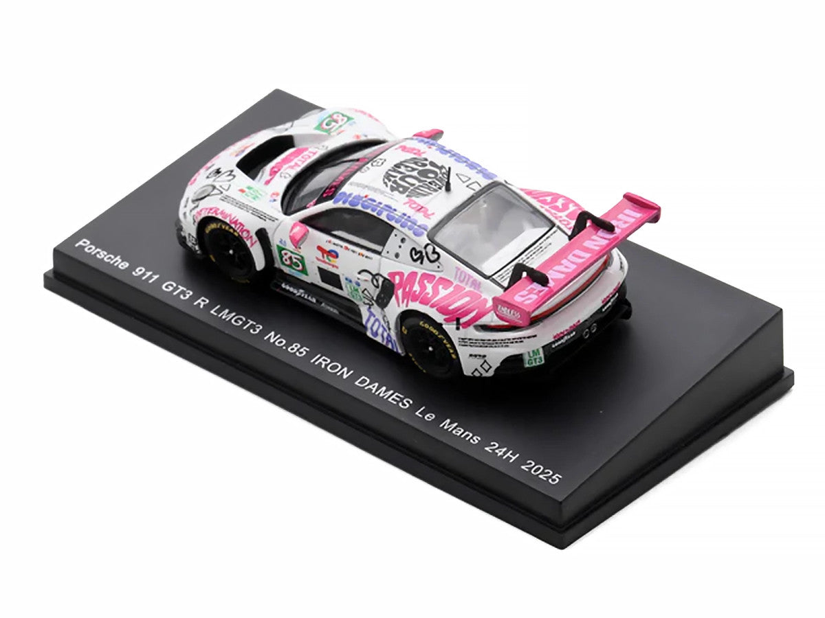 Porsche 911 GT3 R LMGT3 #85 Sarah Bovy - Rahel Frey - Celia Martin "Iron Dames" "24 Hours of Le Mans" (2025) 1/64 Diecast Model Car by Spark-1